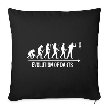 Sweat à capuche, t-shirt, sac et mug Darts Evolution Fun - Housse de coussin décorative 45 x 45 cm - noir - Devant