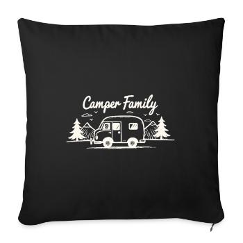 Camper Family Natural idyll - Sofa pillowcase 17,3'' x 17,3'' (45 x 45 cm) - black - Front