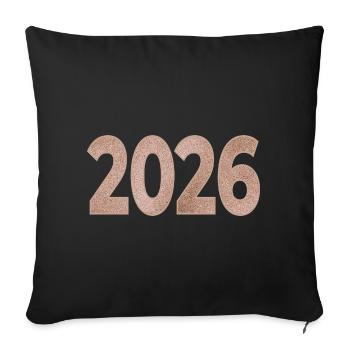Année 2026 - Housse de coussin décorative 45 x 45 cm - noir - Devant