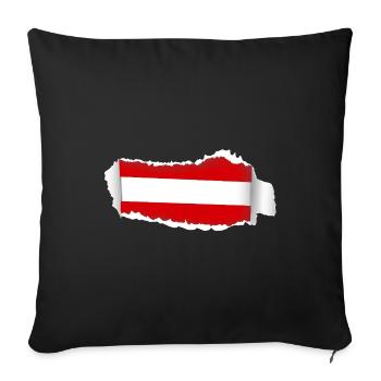 Cracked Austria Flag - Sofa pillowcase 17,3'' x 17,3'' (45 x 45 cm) - black - Front