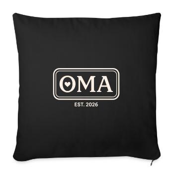 OMA EST. 2026 Proud Grandmother Announcement - Sofa pillowcase 17,3'' x 17,3'' (45 x 45 cm) - black - Front