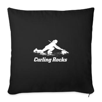Curling Rocks Sportlerin Eissport Wintersport - Sofa pillowcase 17,3'' x 17,3'' (45 x 45 cm) - black - Front