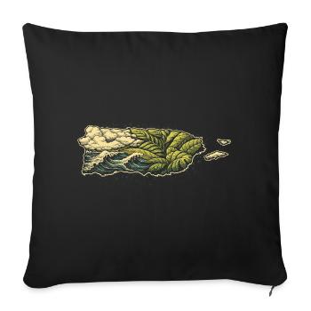 Puerto Rico Boricua - Sofa pillowcase 17,3'' x 17,3'' (45 x 45 cm) - black - Front