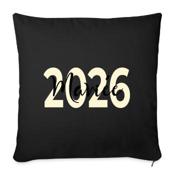Bride 2026 - Sofa pillowcase 17,3'' x 17,3'' (45 x 45 cm) - black - Front