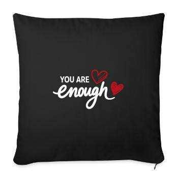 Déclaration de pleine conscience sur le cœur - Housse de coussin décorative 45 x 45 cm - noir - Devant