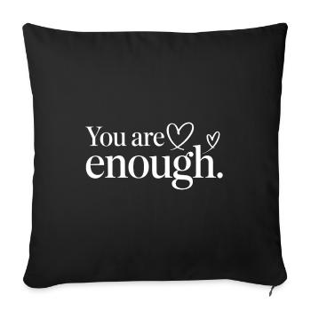 Déclaration de pleine conscience sur le cœur - Housse de coussin décorative 45 x 45 cm - noir - Devant
