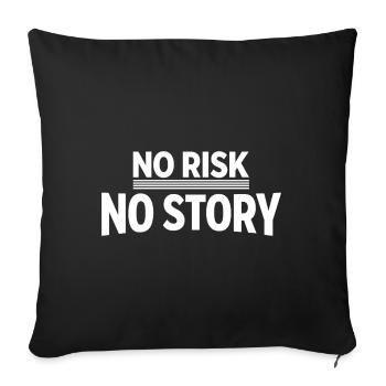AUCUN RISQUE SANS HISTOIRE Déclaration d’aventure - Housse de coussin décorative 45 x 45 cm - noir - Devant