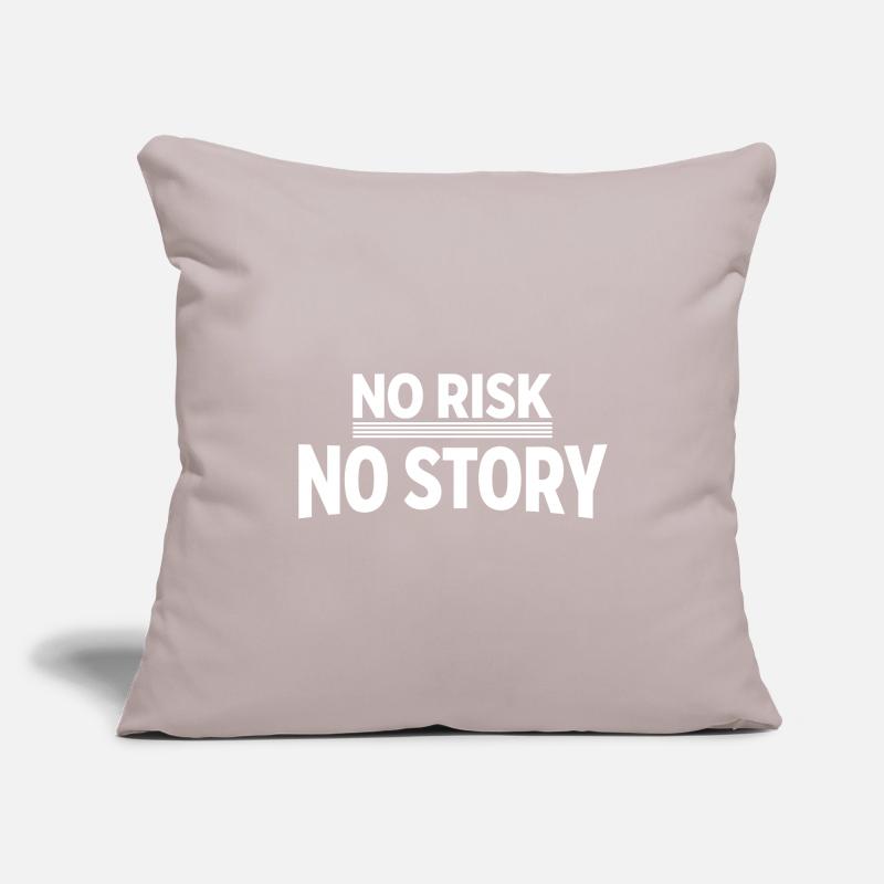 AUCUN RISQUE SANS HISTOIRE Déclaration d’aventure Housse de coussin décorative 45 x 45 cm