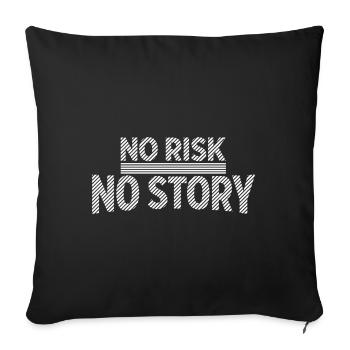 AUCUN RISQUE SANS HISTOIRE Déclaration d’aventure - Housse de coussin décorative 45 x 45 cm - noir - Devant