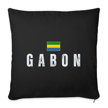 Drapeau gabonais, patriote gabonais - Housse de coussin décorative 45 x 45 cm - noir - Devant