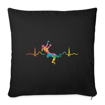 Boulderer Herzschlag Boulder Bouldern - Sofakissenbezug 45 x 45 cm - Schwarz - Vorne