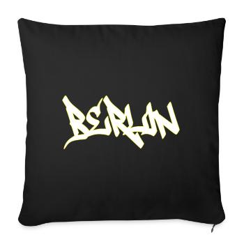 Berlin Graffiti Brown Lettering - Sofa pillowcase 17,3'' x 17,3'' (45 x 45 cm) - black - Front