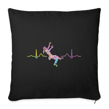 Boulderer heartbeat Bouldering Bouldering - Sofa pillowcase 17,3'' x 17,3'' (45 x 45 cm) - black - Front