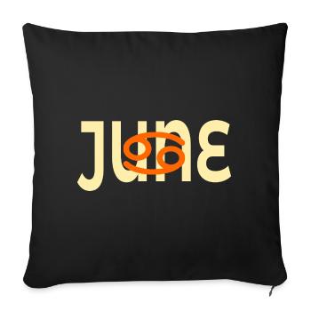 Geburtstag Juni – Sternzeichen Krebs - Sofakissenbezug 45 x 45 cm - Schwarz - Vorne