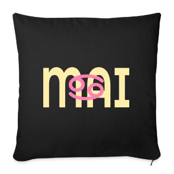 Anniversaire mai - Signe du zodiaque Cancer - Housse de coussin décorative 45 x 45 cm - noir - Devant