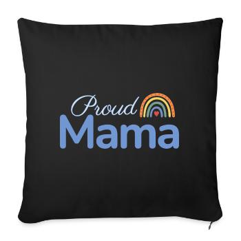 Proud Mama Rainbow - Sofa pillowcase 17,3'' x 17,3'' (45 x 45 cm) - black - Front
