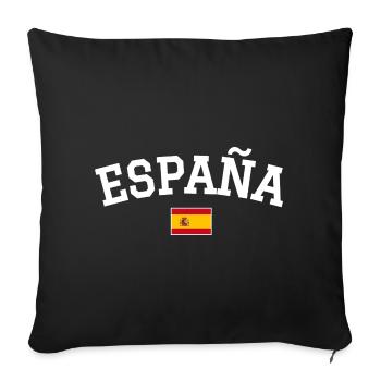 Spain Flag Design White - Sofa pillowcase 17,3'' x 17,3'' (45 x 45 cm) - black - Front