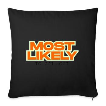 Le plus susceptible de se perdre - Vacances familiales drôles - Housse de coussin décorative 45 x 45 cm - noir - Devant
