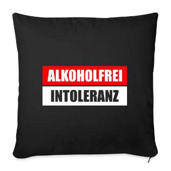 Alkoholfrei Intoleranz Biertrinker Bierliebhaber - Sofakissenbezug 45 x 45 cm - Schwarz - Vorne