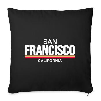 San Francisco California Retro - Sofa pillowcase 17,3'' x 17,3'' (45 x 45 cm) - black - Front