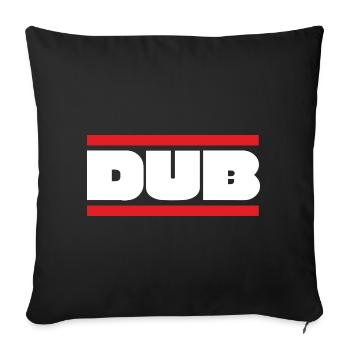 DUB Fettgedrucktes Wortzeichen mit roten Balken - Sofakissenbezug 45 x 45 cm - Schwarz - Vorne