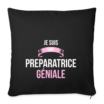 je suis une Preparatrice - Housse de coussin décorative 45 x 45 cm - noir - Devant