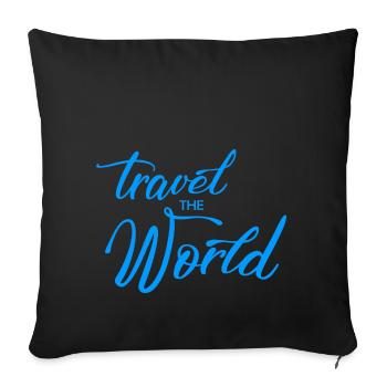 Voyage dans le monde - Housse de coussin décorative 45 x 45 cm - noir - Devant
