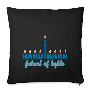 Hanukkah, Hanukkah, lights festival, gift, shirt - Sofa pillowcase 17,3'' x 17,3'' (45 x 45 cm) - black - Front