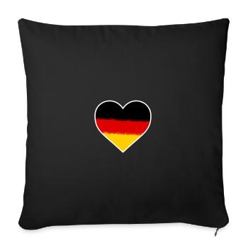 Germany Heart Germany Love - Sofa pillowcase 17,3'' x 17,3'' (45 x 45 cm) - black - Front