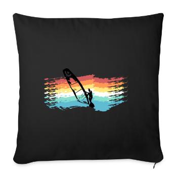 Windsurfing - Sofa pillowcase 17,3'' x 17,3'' (45 x 45 cm) - black - Front