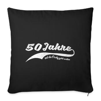 50 ans. 50ème anniversaire et encore jeune - Housse de coussin décorative 45 x 45 cm - noir - Devant