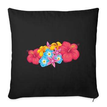 Blumen - Sofakissenbezug 45 x 45 cm - Schwarz - Vorne