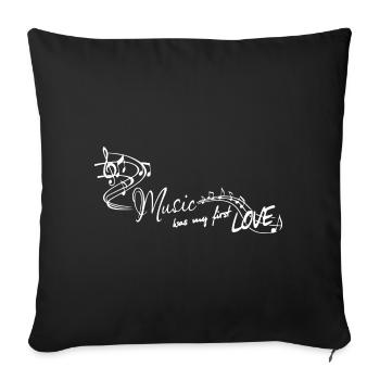 Music was my first love melody Schlager music - Sofa pillowcase 17,3'' x 17,3'' (45 x 45 cm) - black - Front