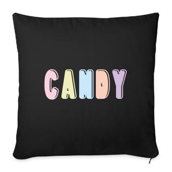 Candy - Housse de coussin décorative 45 x 45 cm - noir - Devant