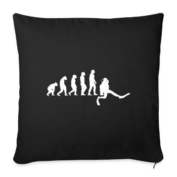 Diver scuba recreational divers development - Sofa pillowcase 17,3'' x 17,3'' (45 x 45 cm) - black - Front