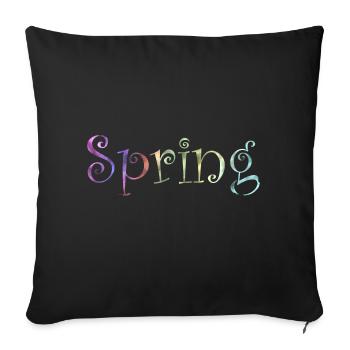 Spring gift gift idea - Sofa pillowcase 17,3'' x 17,3'' (45 x 45 cm) - black - Front
