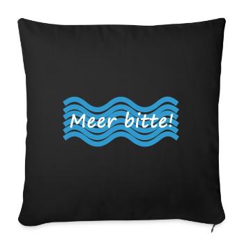 Meer bitte mit Wellenmuster - Sofakissenbezug 45 x 45 cm - Schwarz - Vorne
