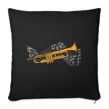 Trumpet - Sofa pillowcase 17,3'' x 17,3'' (45 x 45 cm) - black - Front