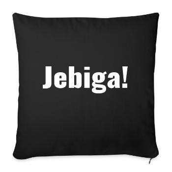 Balkans - Saying - Jebiga - Sofa pillowcase 17,3'' x 17,3'' (45 x 45 cm) - black - Front