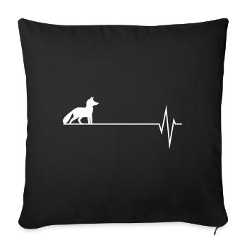 Herzschlag Fuchs Polygon Puls Liebe - Sofakissenbezug 45 x 45 cm - Schwarz - Vorne