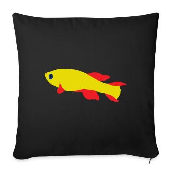 Killifish Red and Yellow - Sofa pillowcase 17,3'' x 17,3'' (45 x 45 cm) - black - Front