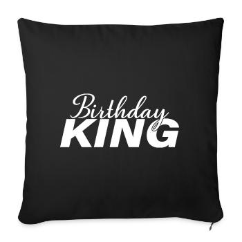 Birthday King - Cadeau de fête d’anniversaire cool pour hommes - Housse de coussin décorative 45 x 45 cm - noir - Devant