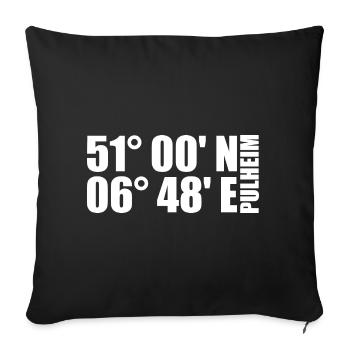 Pulheim coordinates - Sofa pillowcase 17,3'' x 17,3'' (45 x 45 cm) - black - Front