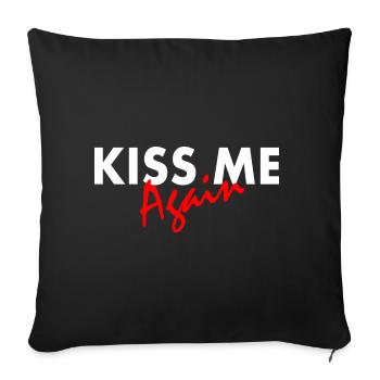 Kiss me again - Sofakissenbezug 45 x 45 cm - Schwarz - Vorne