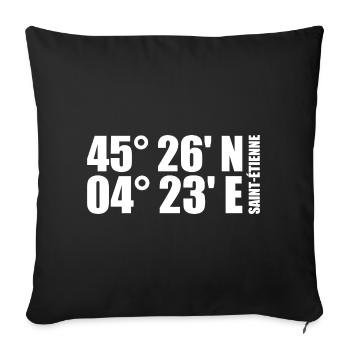 Saint-Étienne Coordinates - Sofa pillowcase 17,3'' x 17,3'' (45 x 45 cm) - black - Front