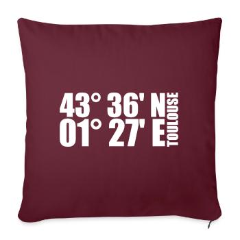 Toulouse coordinates - Sofa pillowcase 17,3'' x 17,3'' (45 x 45 cm) - burgundy - Front