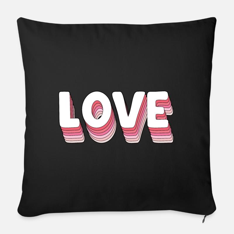 Love - Sofakissenbezug 45 x 45 cm - Schwarz