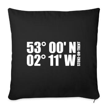 Stoke-on-Trent coordinates - Sofa pillowcase 17,3'' x 17,3'' (45 x 45 cm) - black - Front