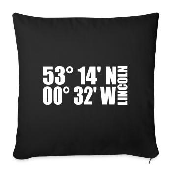 Lincoln Coordinates - Sofa pillowcase 17,3'' x 17,3'' (45 x 45 cm) - black - Front