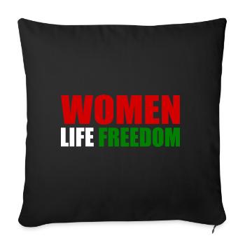 Women life freedom - Sofa pillowcase 17,3'' x 17,3'' (45 x 45 cm) - black - Front